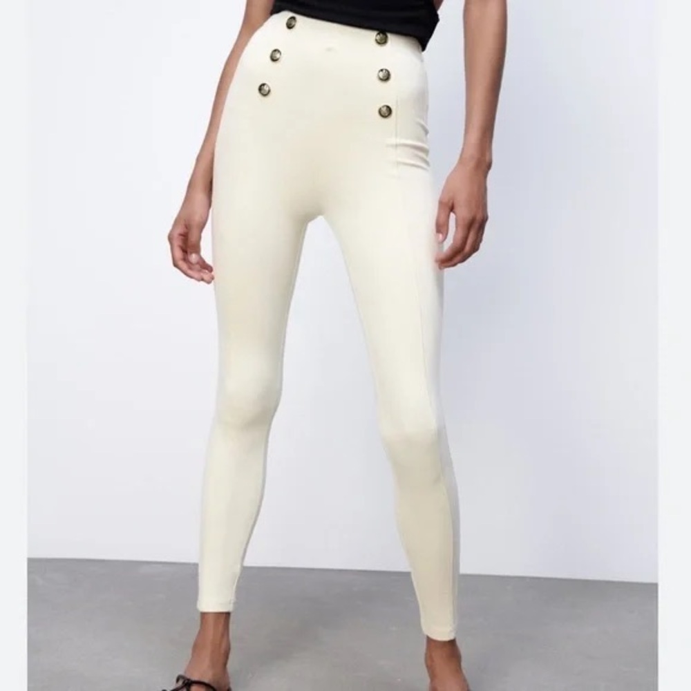 Zara button leggings